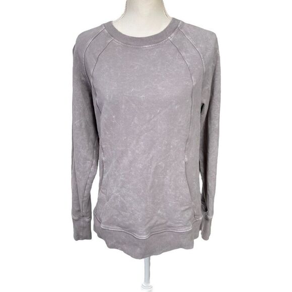 Lululemon Scuba Crew Washed Lunar Rock Grey Size 10 - Picture 1 of 7